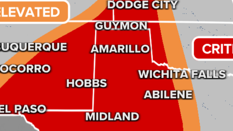 Critical fire weather conditions expected in parts of central and southern Plains