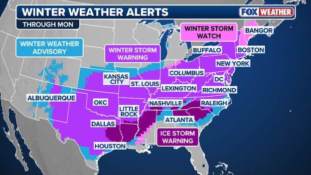 Historic winter storm spanning 2,300+ miles charging east right now