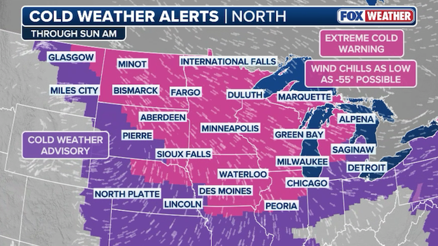 Wind chills could dip to -55F this weekend