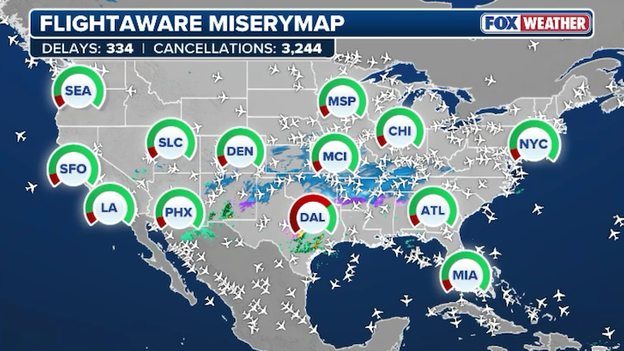 14,800+ flights disrupted so far across the U.S.