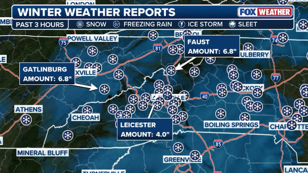 NEW snow report: 6.8 inches recorded in Gatlinburg, Tennessee