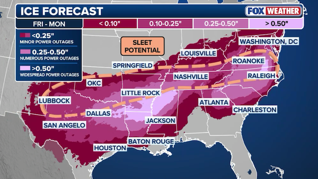 NEW ice forecast from the FOX Forecast Center