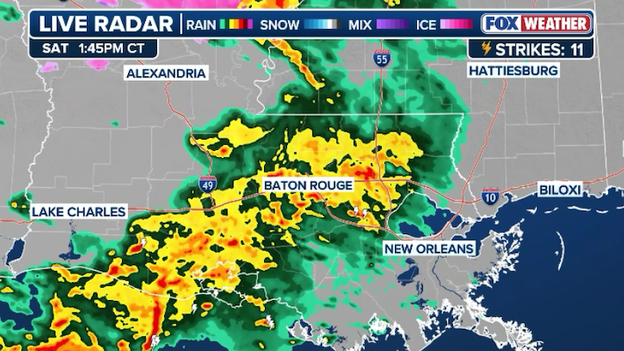Tracking storms slamming Baton Rouge and New Orleans