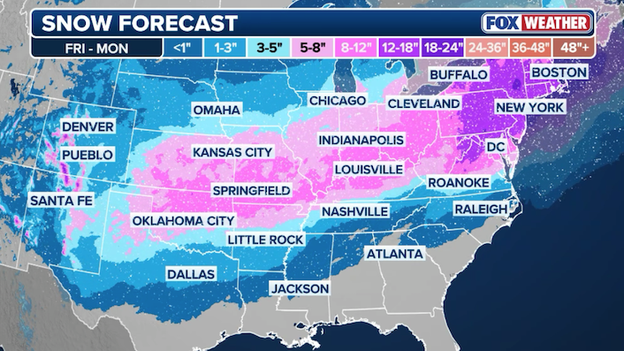 NEW snow forecast from the FOX Forecast Center