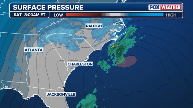 Nor'easter developing rapidly off the Carolinas coast