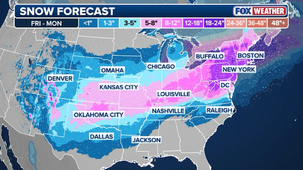 NEW snow forecast from the FOX Forecast Center