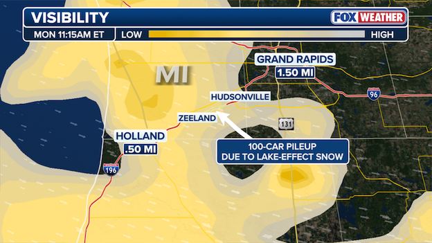 Analysis: lake-effect snow reduced visibility dramatically