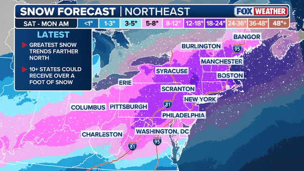 NEW snow forecast from FOX Weather