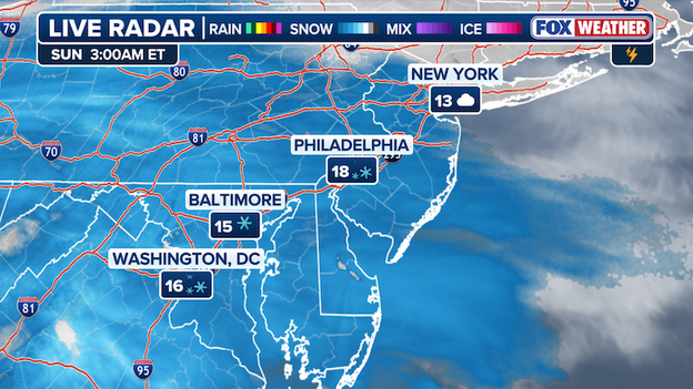 Snow reported in Philadelphia