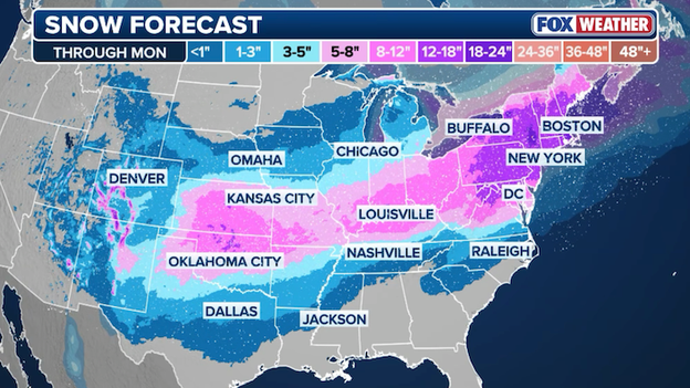 Record snow possible from Oklahoma to New York