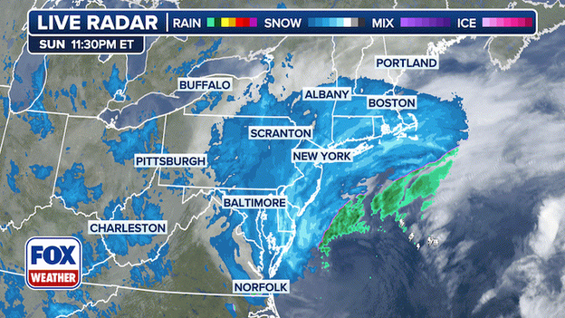 Live radar: Nor'easter locked in along the East Coast