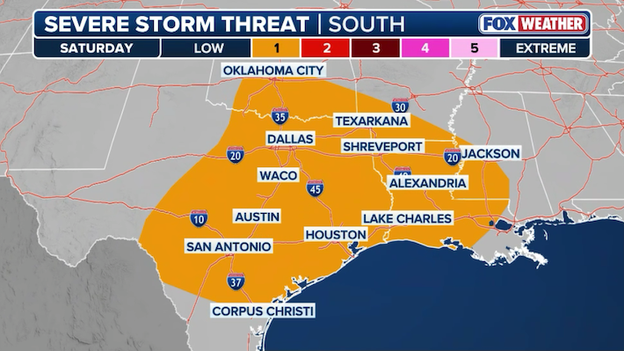 Severe weather risk expands across the South for Saturday