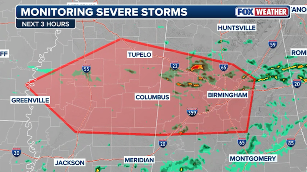 Hail threat ramping up for the Deep South