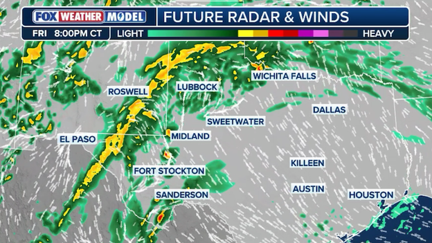 Timing Friday night's storms across the Lone Star State