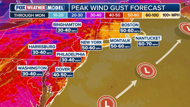 60 mph gusts to lash Northeast coast as bomb cyclone intensifies