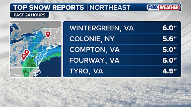 NEW snow report: 6.0 inches recorded in Wintergreen, Virginia