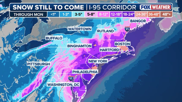 Snow totals surge for the Northeast, up to 2 feet expected in New York, Philadelphia, and Boston