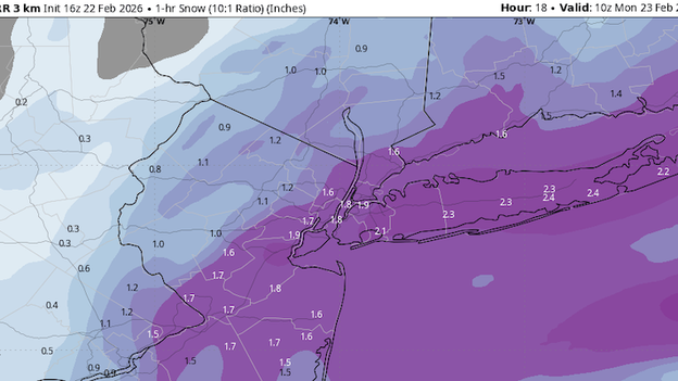 Midnight to morning: When the "bomb cyclone" will hit New York City hardest