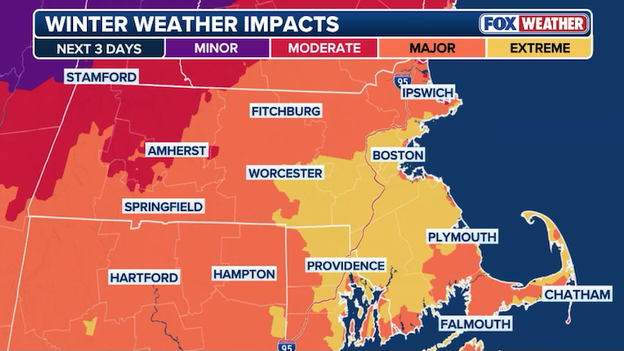 National Weather Service warns of destructive storm potential southeast of Boston