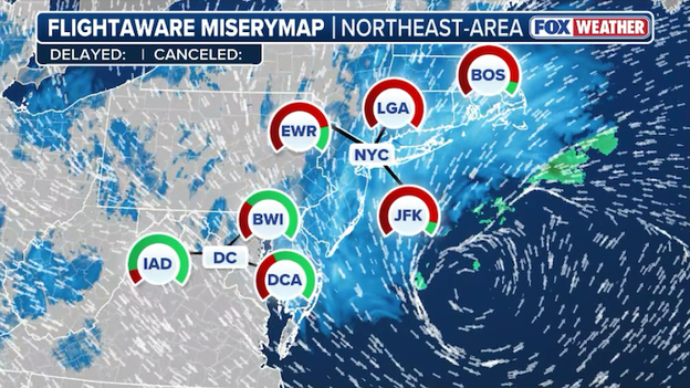 18,000 flights disrupted as blizzard 'bomb' shuts down Northeast