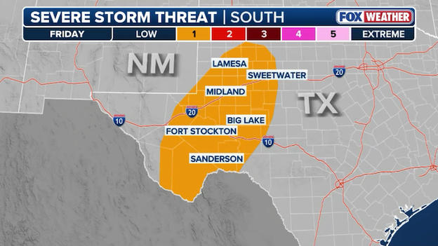 Rowdy storms and hail threat loom for Texas on Friday night