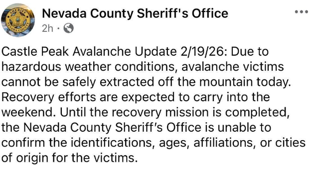 Recovery efforts for missing skier expected to carry into the weekend