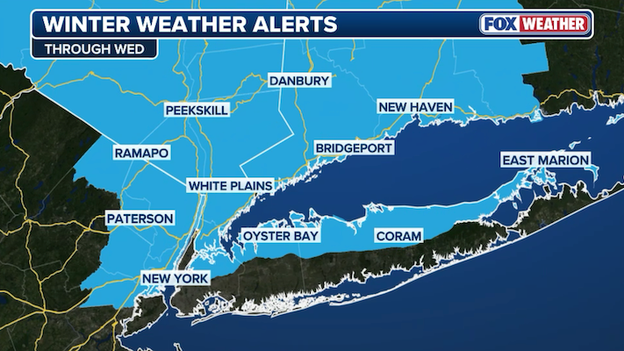 Winter Weather Advisories expanded into New York City metro area for tonight