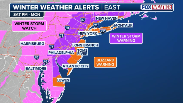New York City under first Blizzard Warning in 9 years as bomb cyclone nears