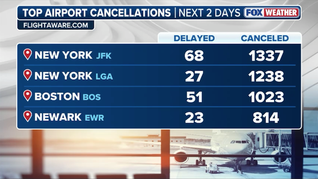 Nearly 10,000 flights disrupted by monster blizzard