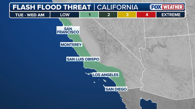 Additional flash flooding possible in California today