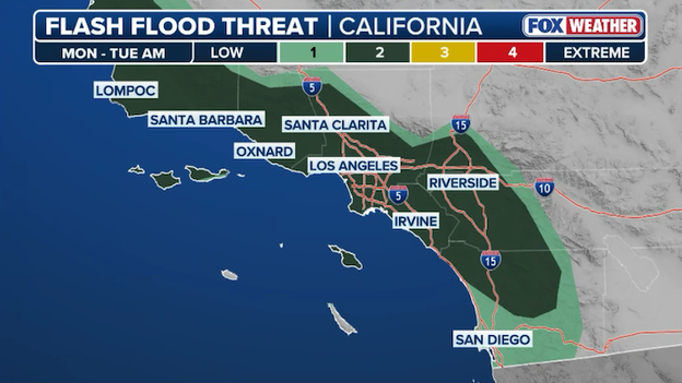 Los Angeles faces 'dangerous' flash flood threat today