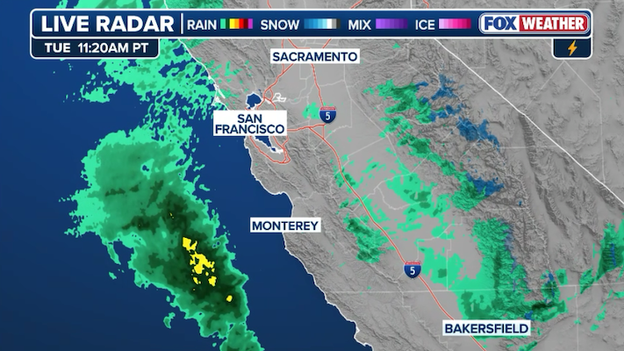 Powerful low spinning closer to California at this hour