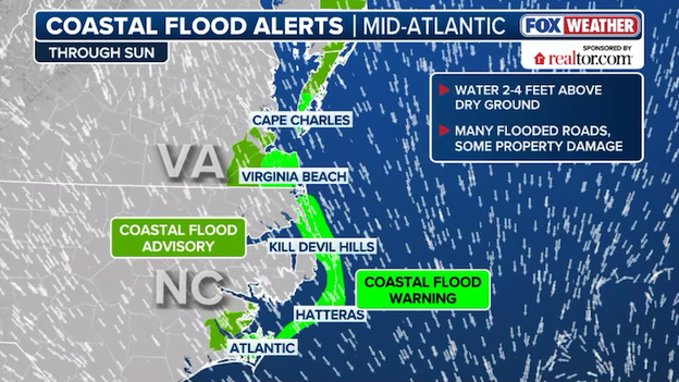 Coastal Flood Warning in effect as water surges toward North Carolina homes