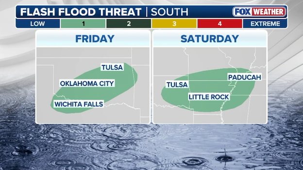 Multi-day flooding threat targets Oklahoma, Arkansas, and Tennessee