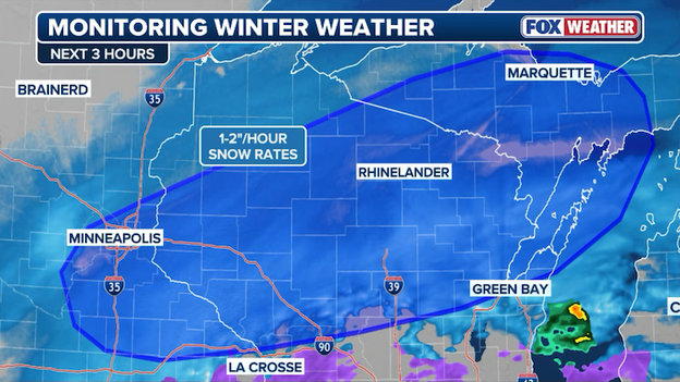Heavy snow hammering the Upper Midwest this morning