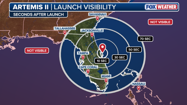 Map shows where you can see tomorrow's rocket launch