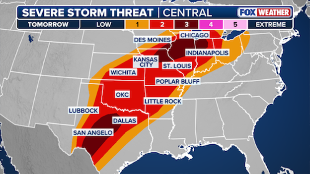 Severe storm threat expands for Tuesday