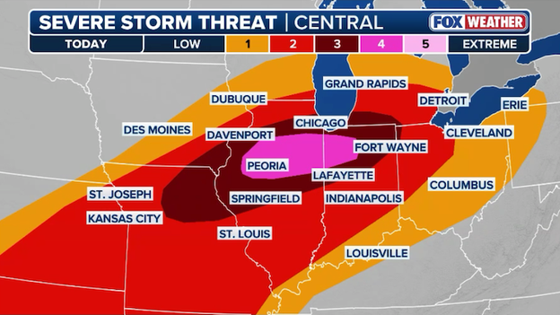 Storm Prediction Center issues rare Level 4 risk for Illinois and Indiana