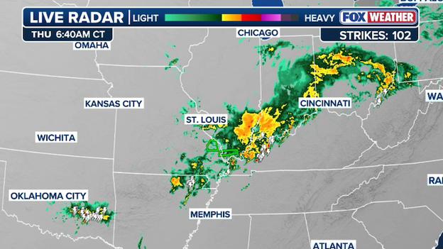 Morning storms douse the Ohio Valley and Ozarks