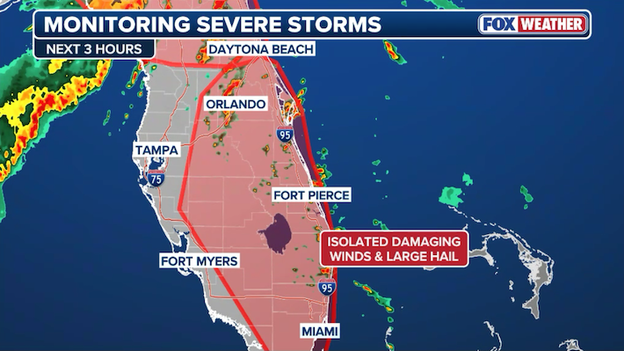 Florida heat fueling afternoon storms: Isolated hail and gusty winds possible