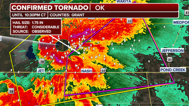 'Particularly dangerous situation' unfolding as tornado swirls near Grant, Oklahoma