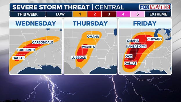 Multi-day severe storm threat developing across the central U.S.