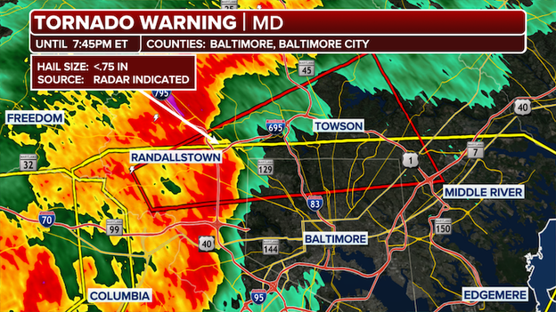 Tornado Warning issued for Baltimore County