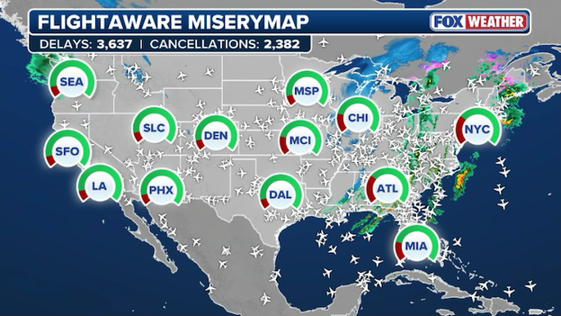 Extreme weather disrupts 20,000+ flights nationwide