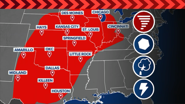 More than 80 million Americans face tornadoes, hail, damaging winds threat this week