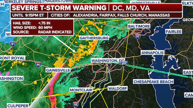 Severe Thunderstorm Warning for Washington, D.C. area