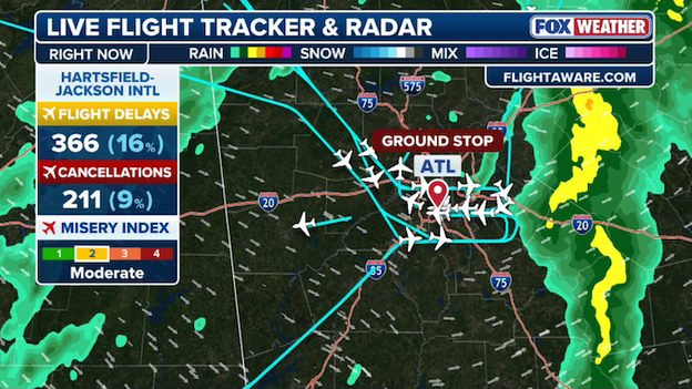 Atlanta airport issues new ground stop through 10 a.m. as storm backlog intensifies
