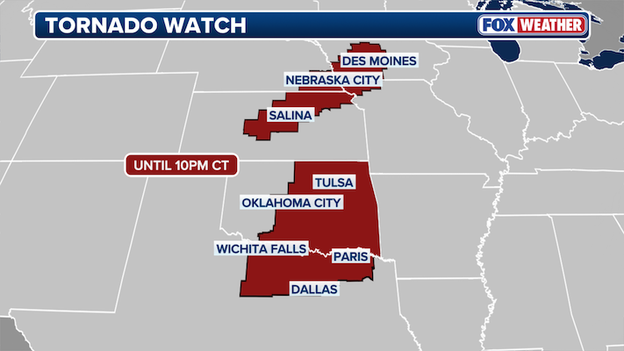 Tornado Watch issued in parts of Iowa, Kansas, Missouri and Nebraska