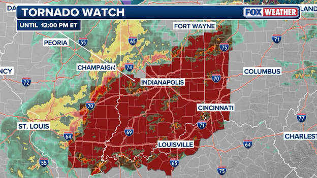 Tornado Watch issued for parts of Illinois, Indiana, Kentucky, and Ohio