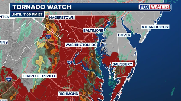 Tornado Watch issued for Washington D.C. as severe storms target the capital